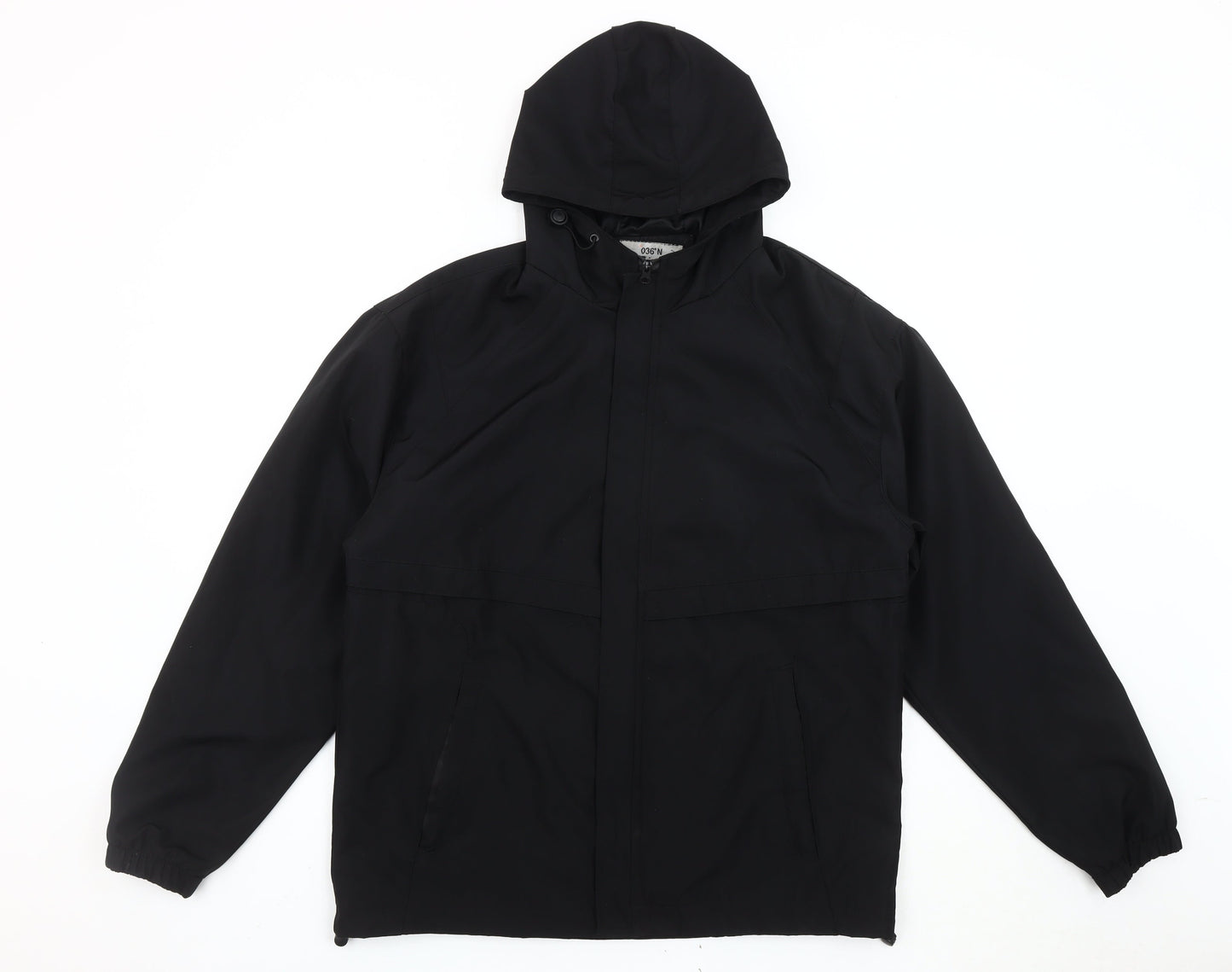 Mens UK Size XL BY-BILL Black Windbreaker Coat