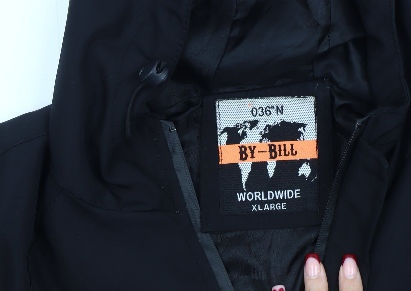 Mens UK Size XL BY-BILL Black Windbreaker Coat