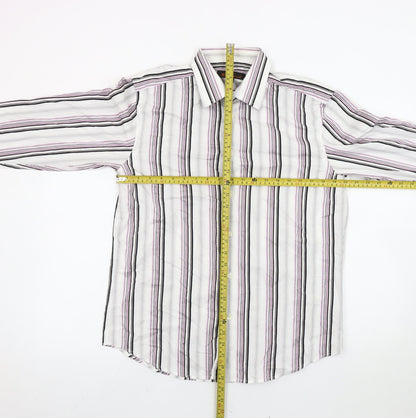 Ben Sherman Men's Multicoloured Striped Cotton Long Sleeve Shirt M