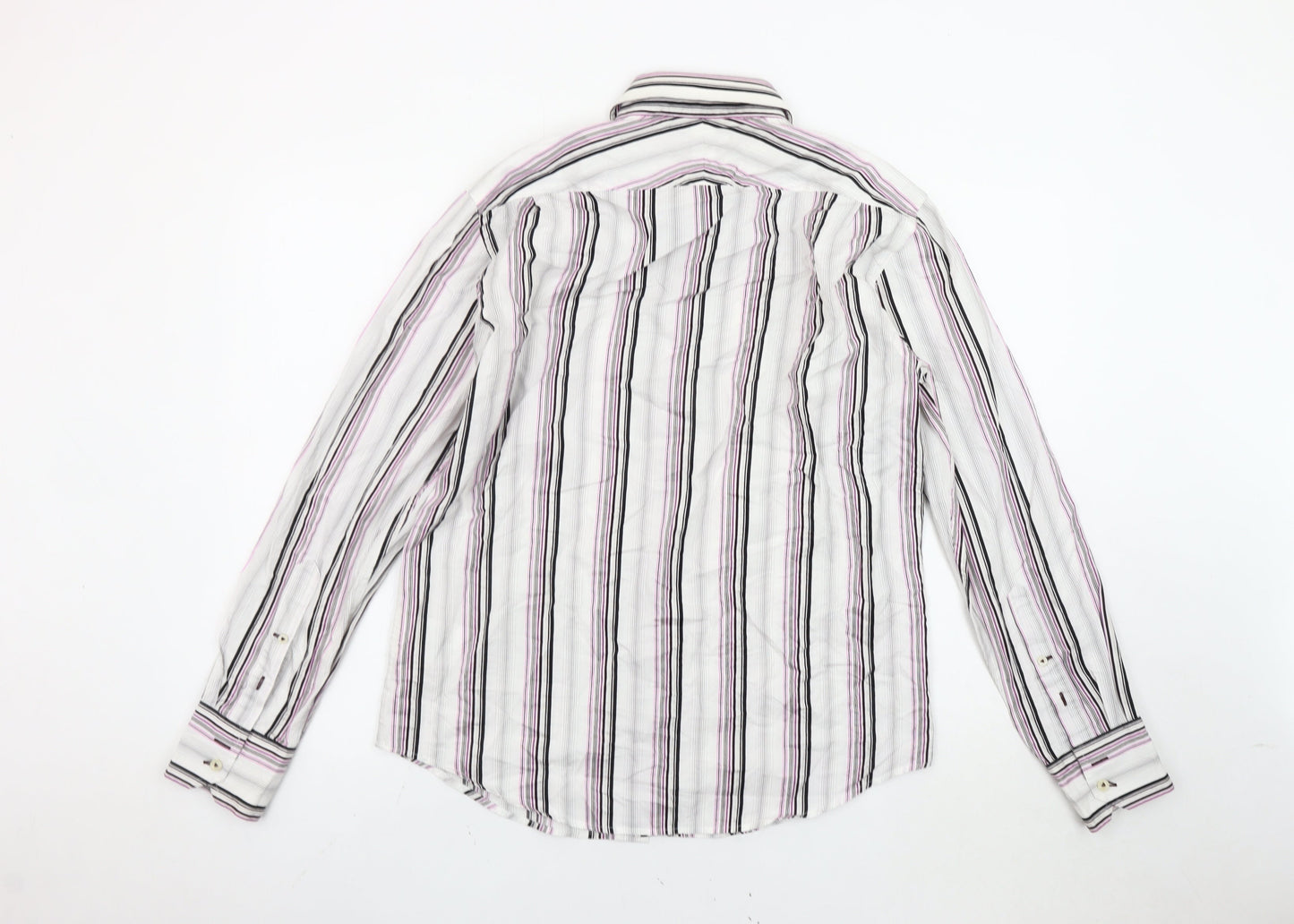 Ben Sherman Men's Multicoloured Striped Cotton Long Sleeve Shirt M