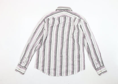 Ben Sherman Men's Multicoloured Striped Cotton Long Sleeve Shirt M