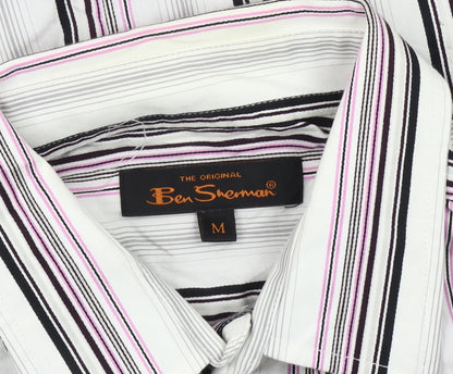Ben Sherman Men's Multicoloured Striped Cotton Long Sleeve Shirt M