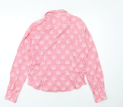 TM Lewin Women’s Pink Striped Cotton Button-Up Shirt Size 14