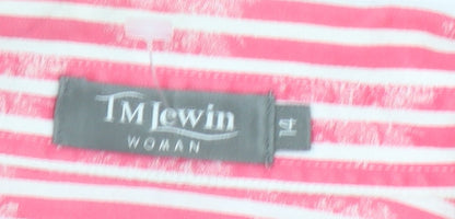TM Lewin Women’s Pink Striped Cotton Button-Up Shirt Size 14