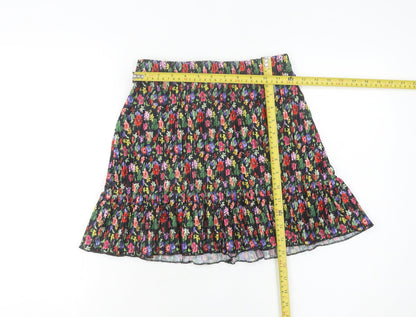 Topshop Women’s Petite Multicoloured Floral Pleated Skirt Size 6
