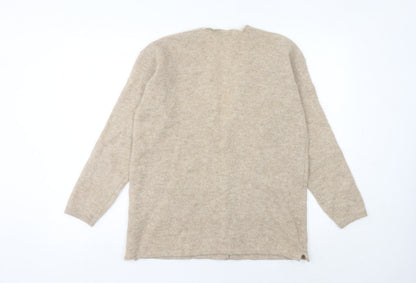 Two Plus One Women’s Beige Wool Cardigan S V-Neck Knit