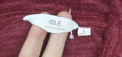 Isle Womens Red Long Sleeve Lounge Top Size S High Neck
