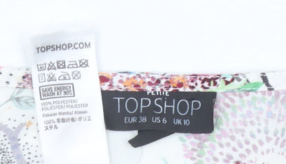Womens UK Size 10 Topshop Multicoloured Wrap Blouse