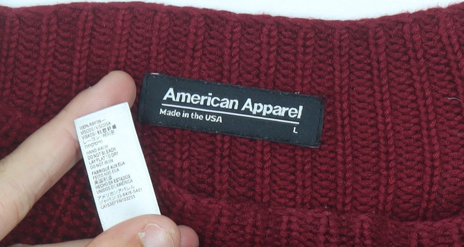 Womens UK Size L American Apparel Red Pullover Jumper