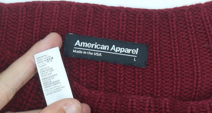 Womens UK Size L American Apparel Red Pullover Jumper