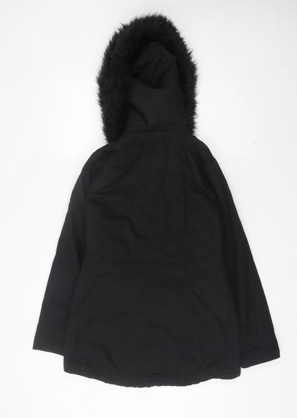 Womens UK Size 8 Miss Selfridge Black Parka Coat