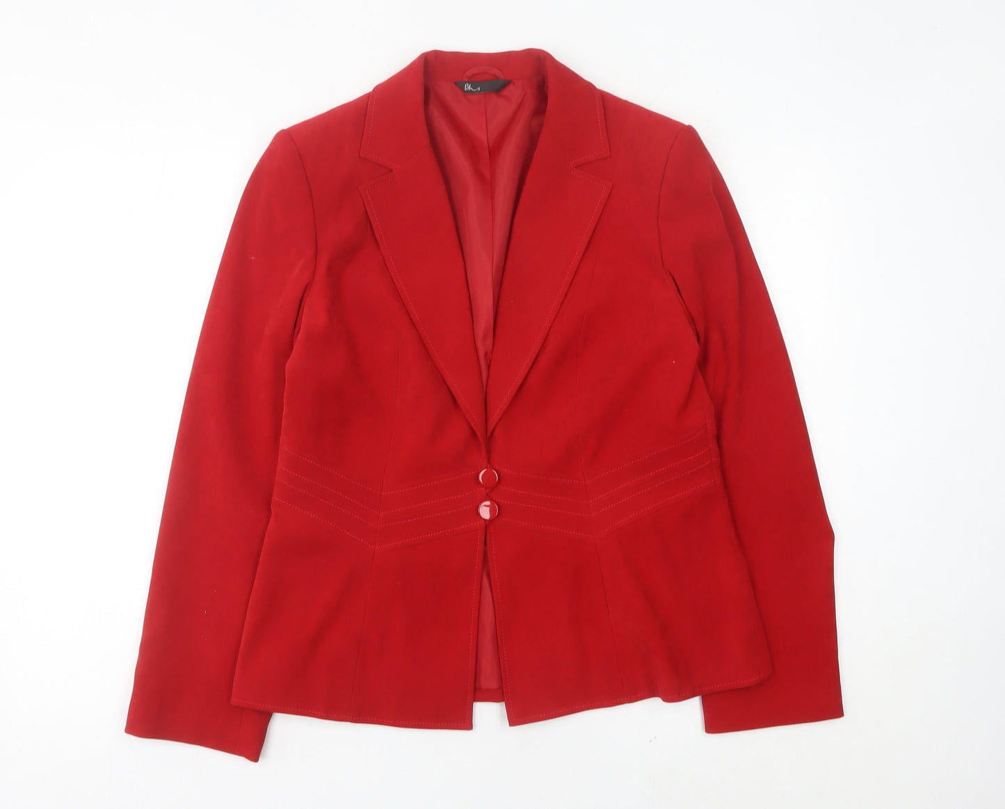 BHS Women Red Suit Jacket Size 14 Tailored Two Button Blazer