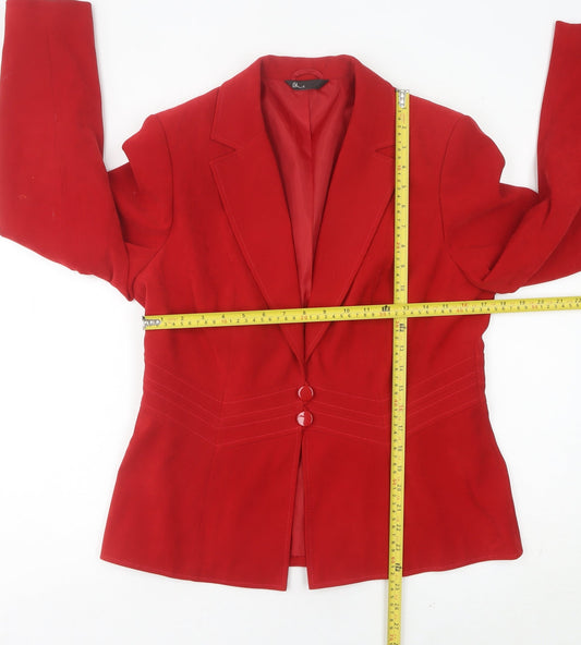 BHS Women Red Suit Jacket Size 14 Tailored Two Button Blazer
