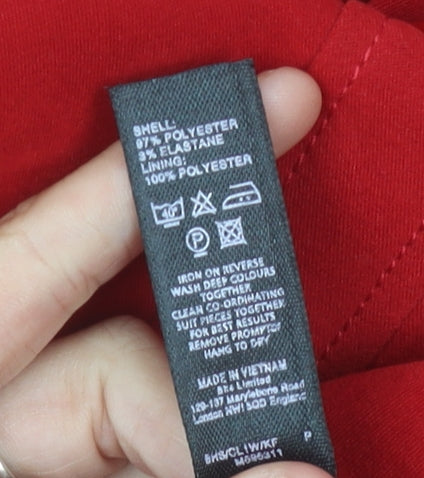 BHS Women Red Suit Jacket Size 14 Tailored Two Button Blazer