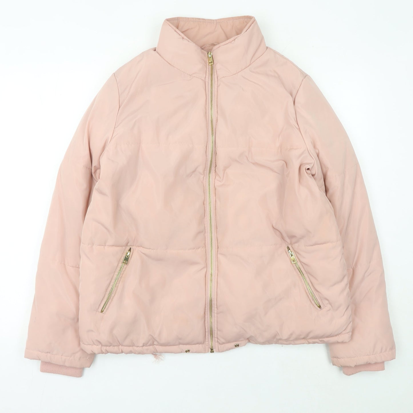 New Look Women’s Pink Size 14 Puffer Jacket with Zip & Pockets