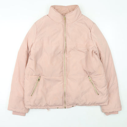 New Look Women’s Pink Size 14 Puffer Jacket with Zip & Pockets