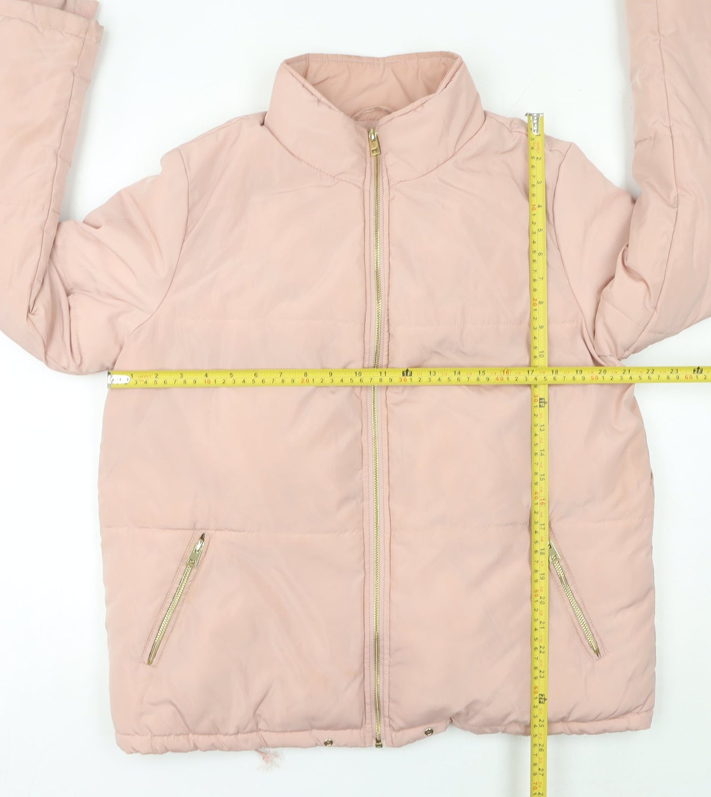 New Look Women’s Pink Size 14 Puffer Jacket with Zip & Pockets