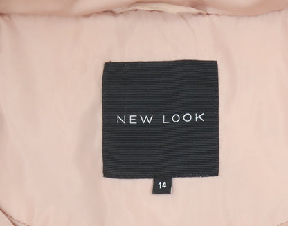 New Look Women’s Pink Size 14 Puffer Jacket with Zip & Pockets