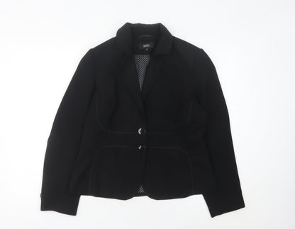 Marks and Spencer Women Black Size 14 Blazer Jacket Smart Workwear