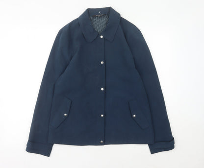 Bonmarche Womens Blue Mid-Length Button Jacket Size 14 Casual Workwear