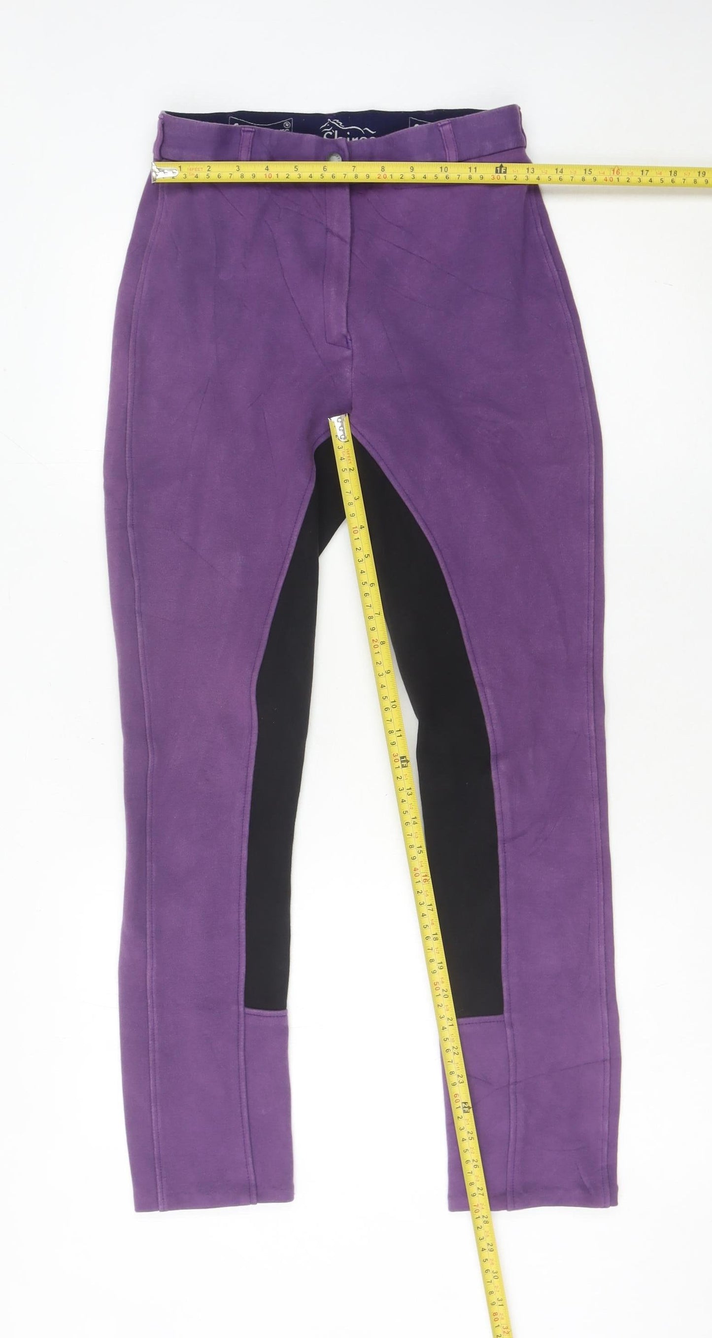Shires Womens Purple Black Jodhpur Riding Trousers Size 28 Slim Fit