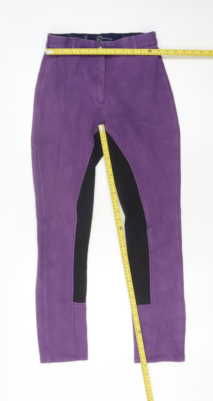 Shires Womens Purple Black Jodhpur Riding Trousers Size 28 Slim Fit