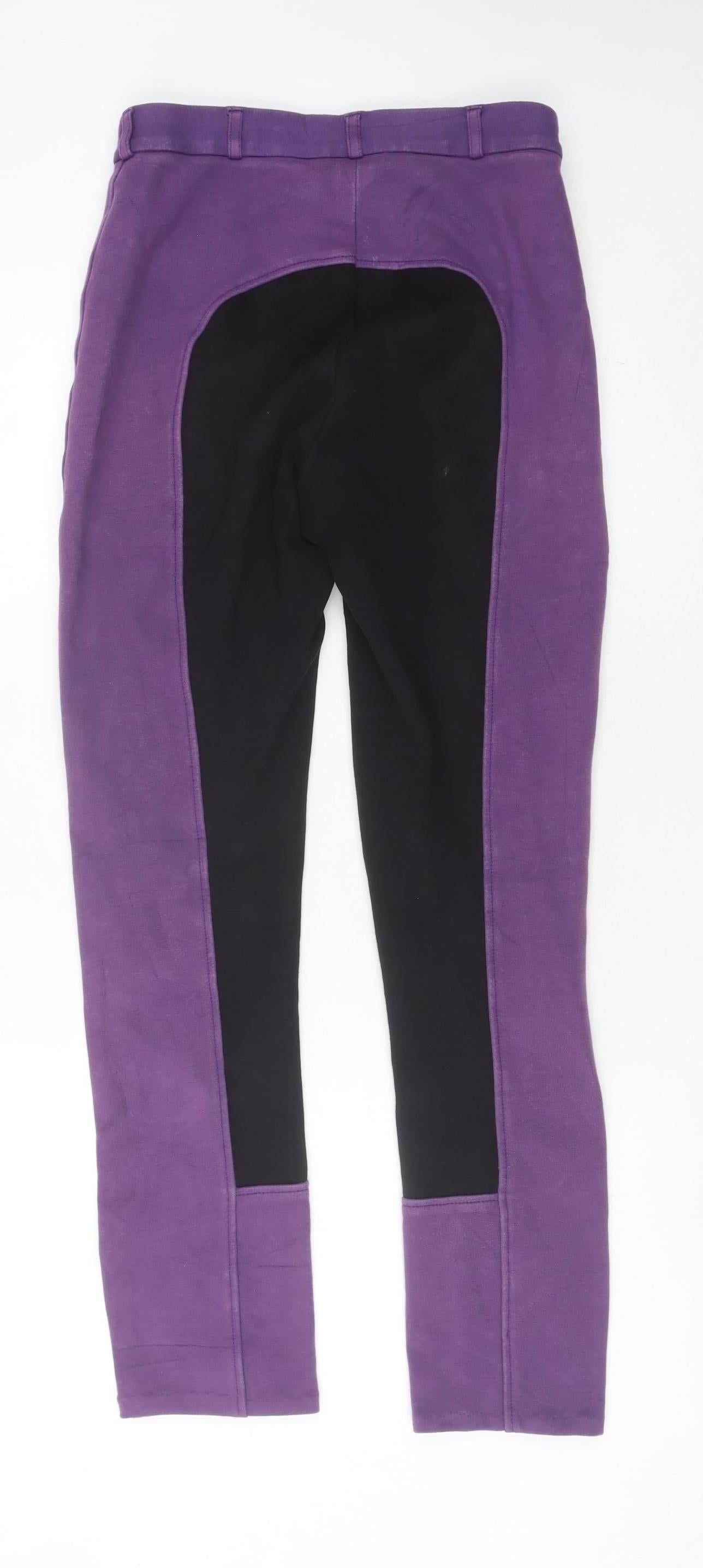 Shires Womens Purple Black Jodhpur Riding Trousers Size 28 Slim Fit