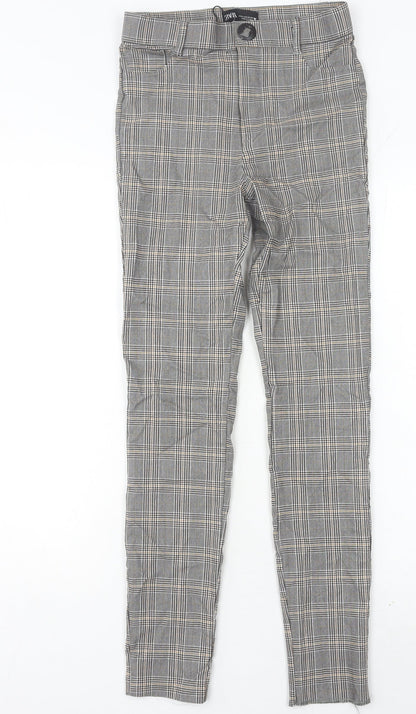 Womens UK Size S Zara Slim Fit Chino Grey Trousers