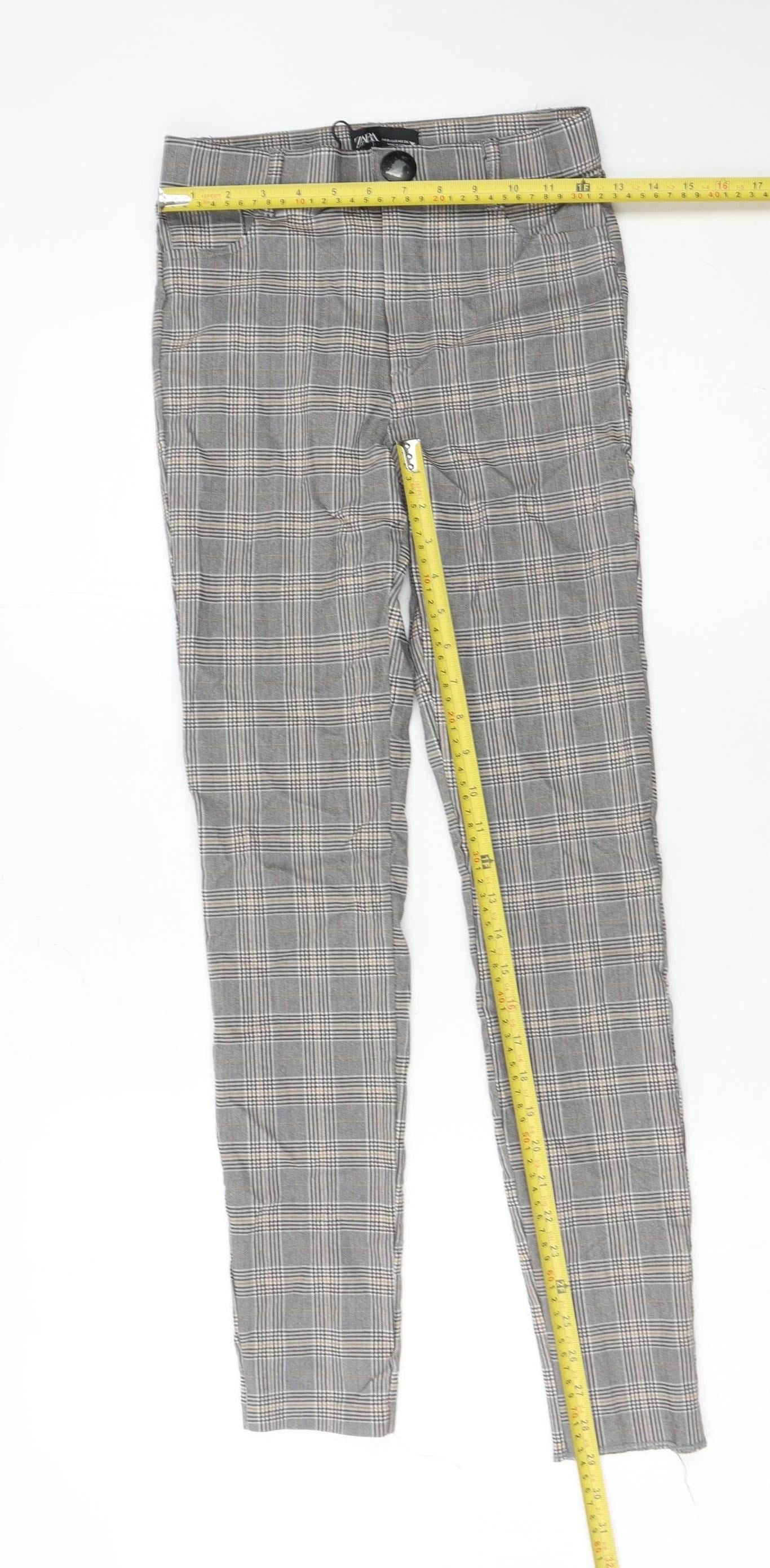Womens UK Size S Zara Slim Fit Chino Grey Trousers