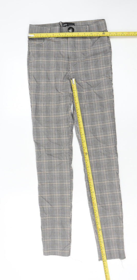 Womens UK Size S Zara Slim Fit Chino Grey Trousers