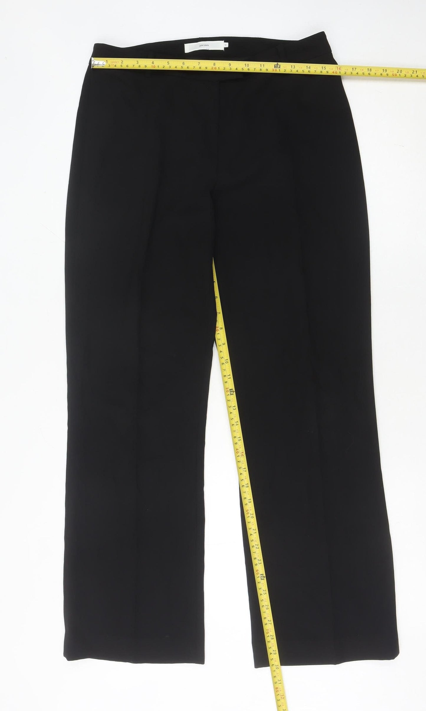 Womens UK Size 12 John Lewis Regular Fit Dress Pants Black Trousers