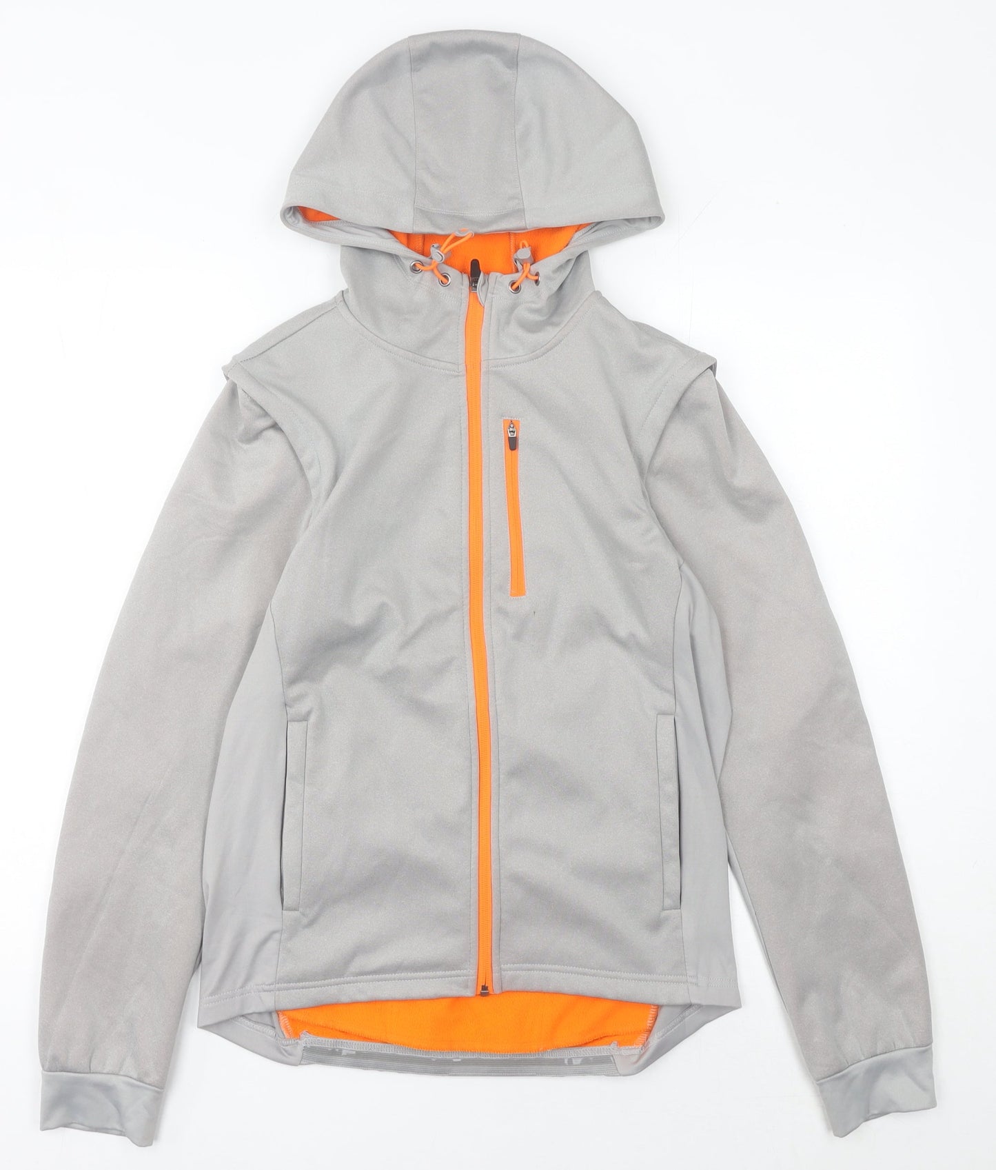 Crane Womens Grey Hooded Soft Shell Activewear Jacket Size 12