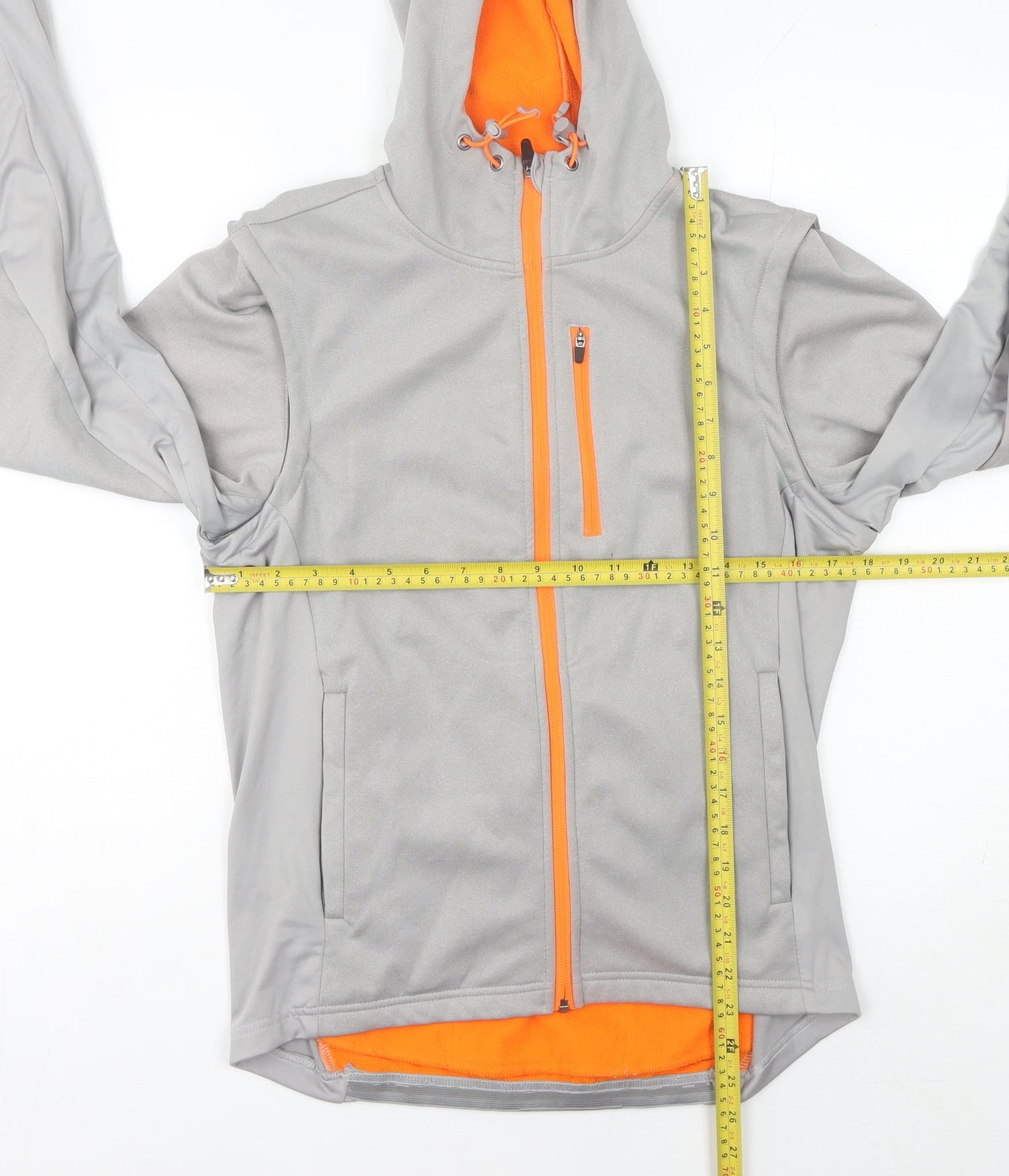 Crane Womens Grey Hooded Soft Shell Activewear Jacket Size 12