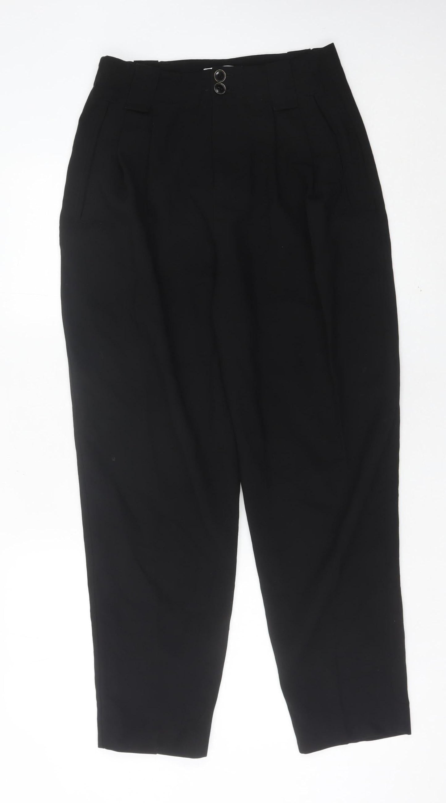 Mango Womens Black Size 8 Pleated High Rise Dress Pants
