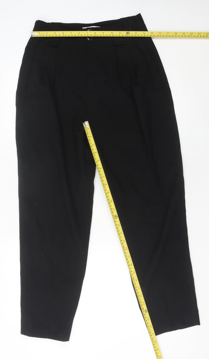 Mango Womens Black Size 8 Pleated High Rise Dress Pants