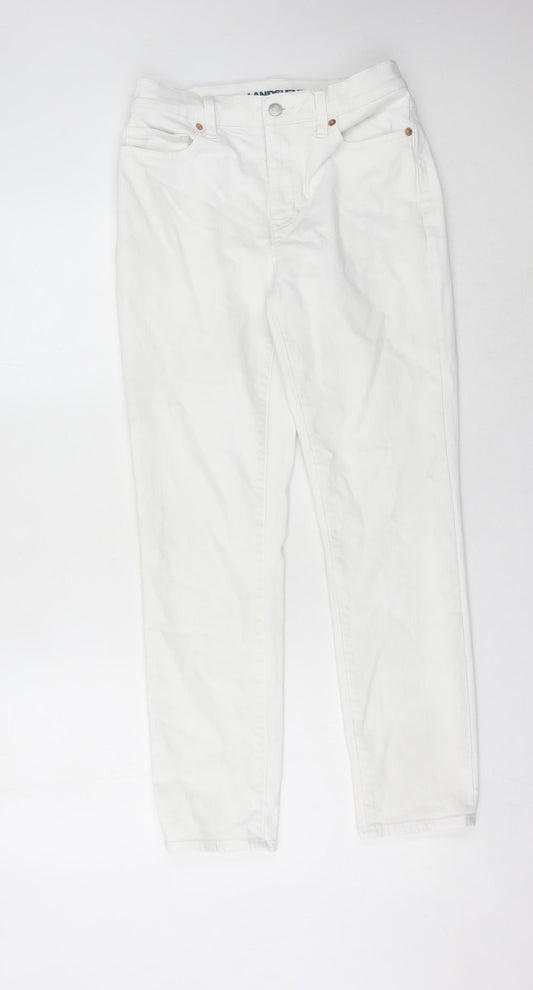 Lands' End Womens White Straight Leg Jeans Size 8 Regular