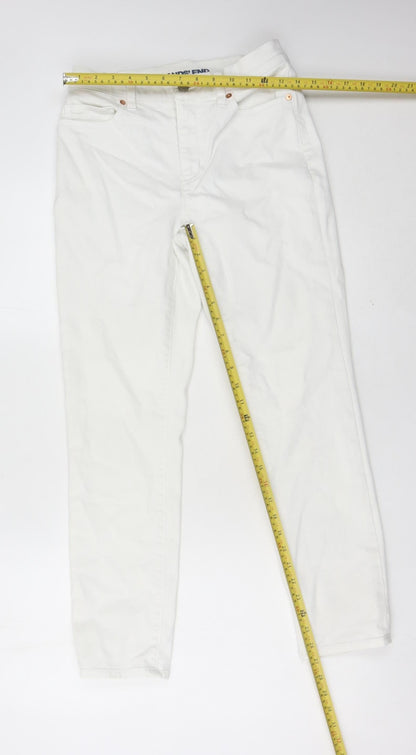 Lands' End Womens White Straight Leg Jeans Size 8 Regular