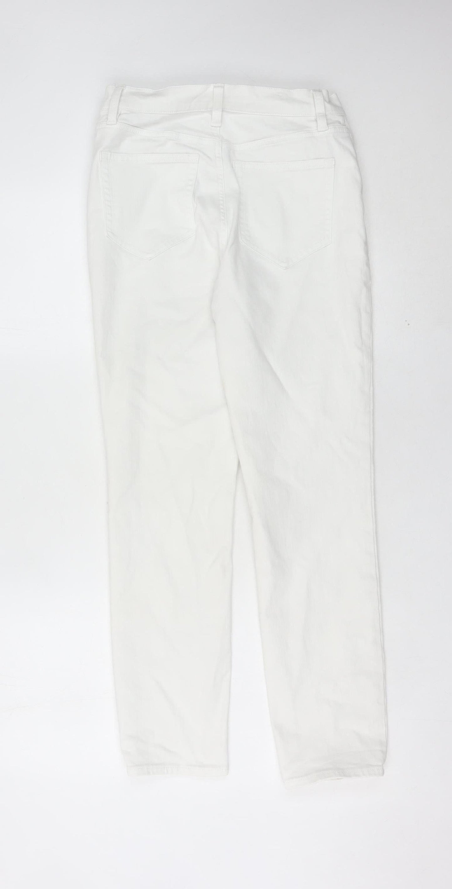 Lands' End Womens White Straight Leg Jeans Size 8 Regular