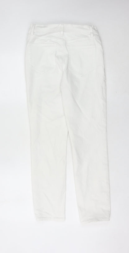 Lands' End Womens White Straight Leg Jeans Size 8 Regular