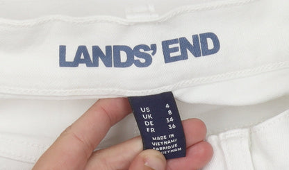 Lands' End Womens White Straight Leg Jeans Size 8 Regular