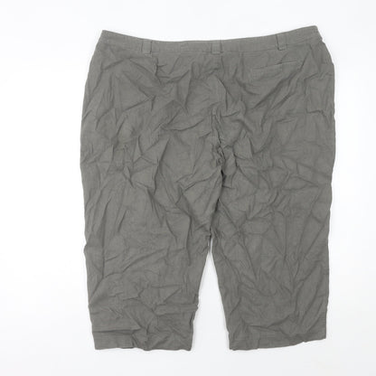 David Emanuel Womens Grey Linen Viscose Capri Trousers Size 22
