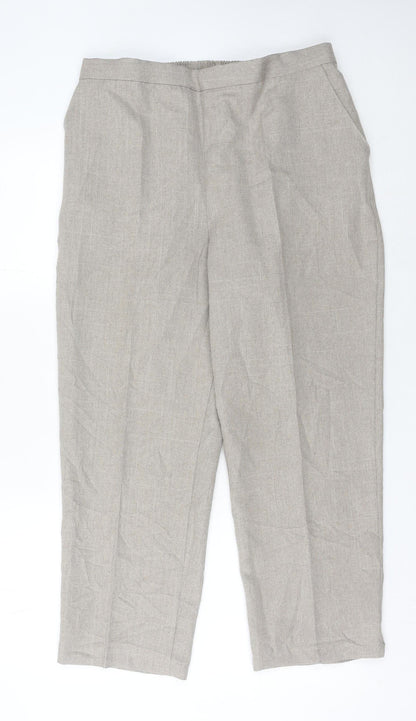 Autonomy Women Beige Straight Leg Trousers Size 18 Polyester