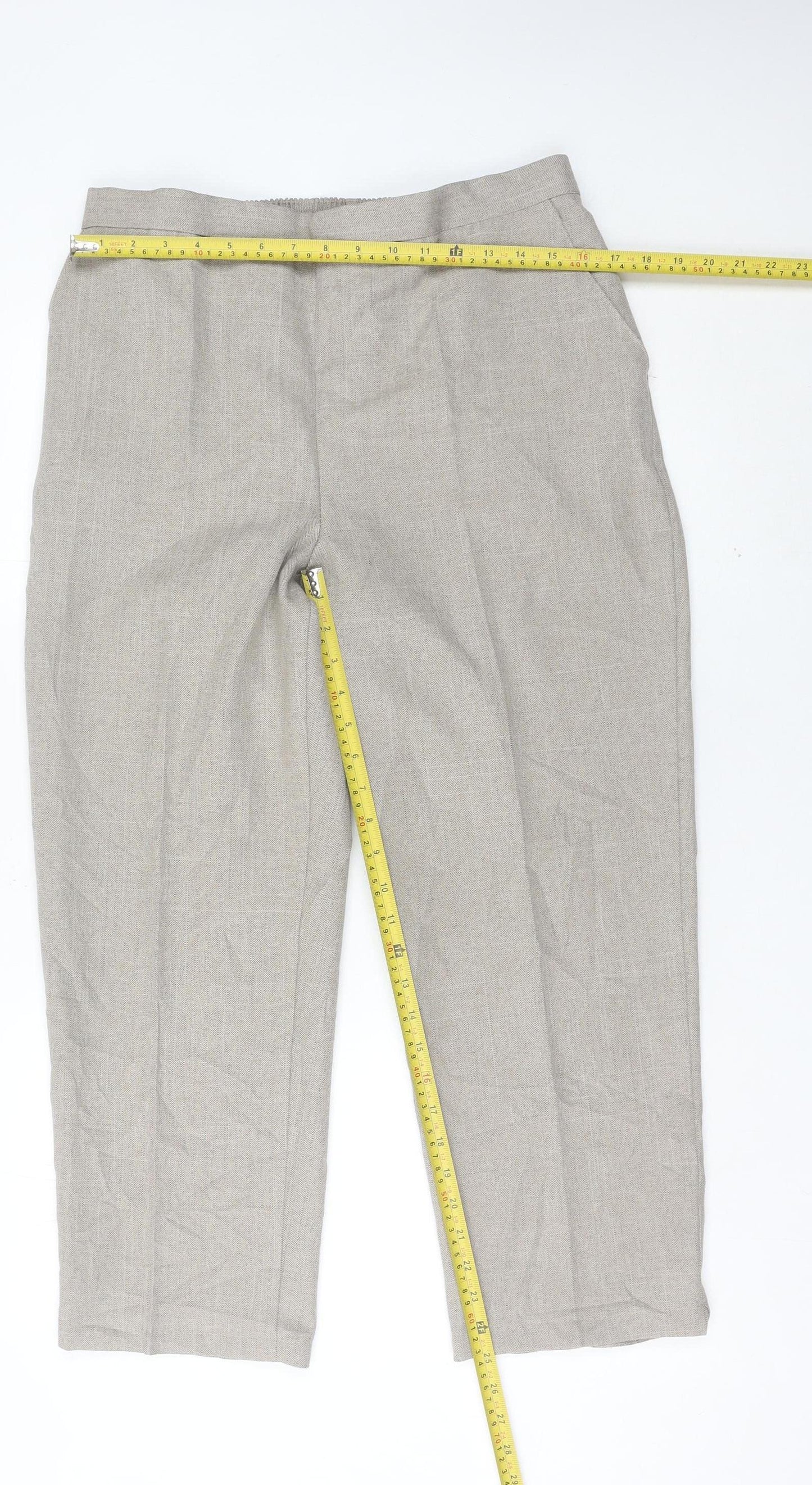 Autonomy Women Beige Straight Leg Trousers Size 18 Polyester