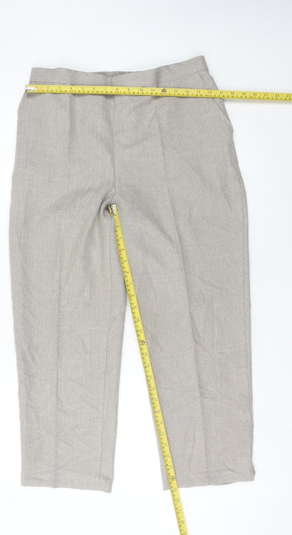 Autonomy Women Beige Straight Leg Trousers Size 18 Polyester