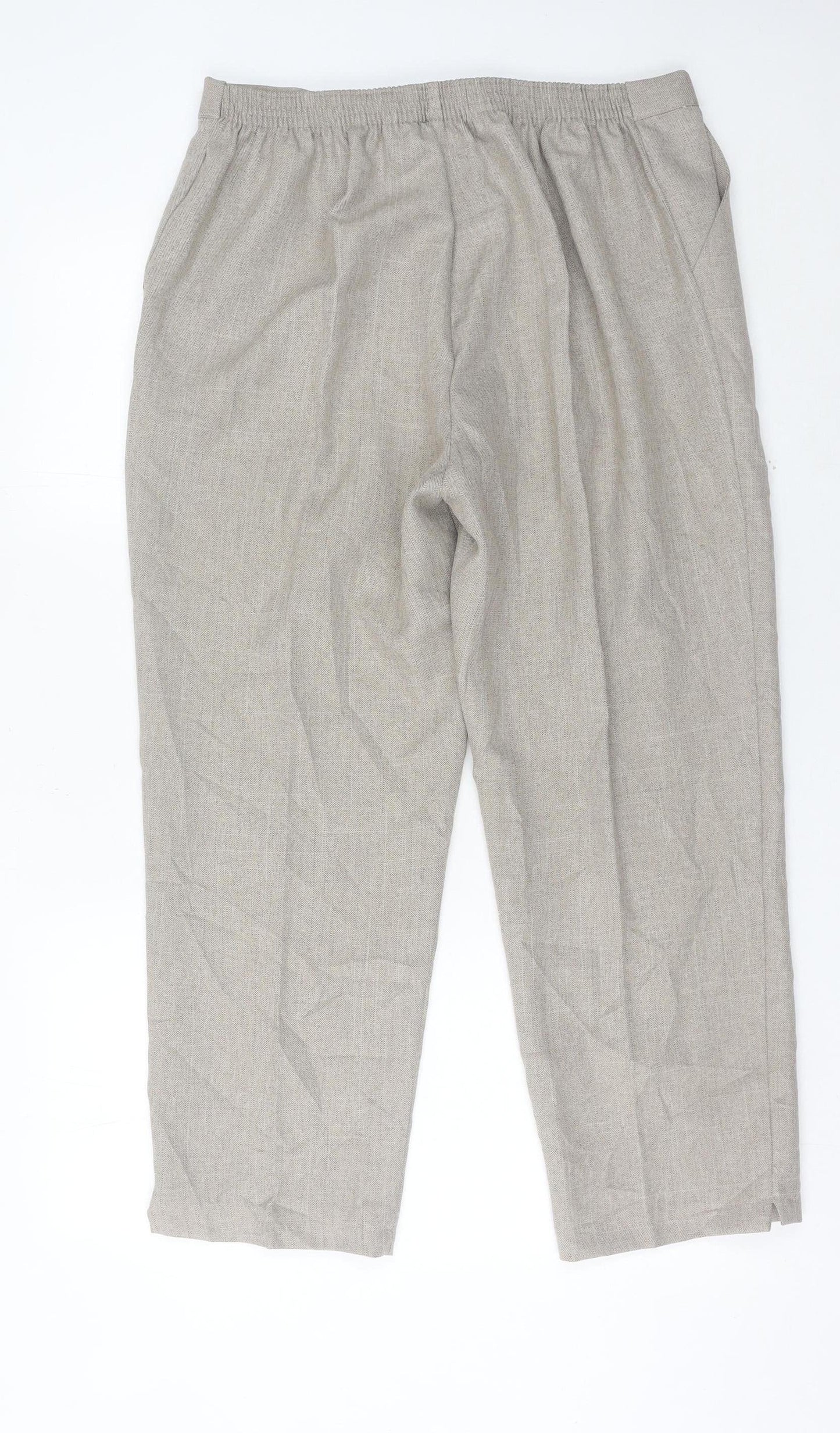 Autonomy Women Beige Straight Leg Trousers Size 18 Polyester