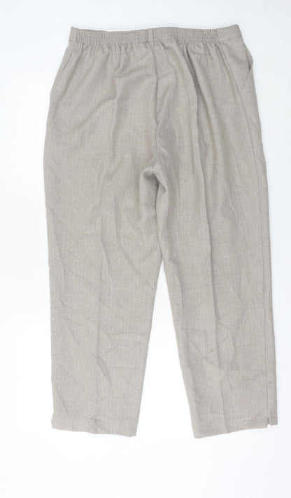 Autonomy Women Beige Straight Leg Trousers Size 18 Polyester