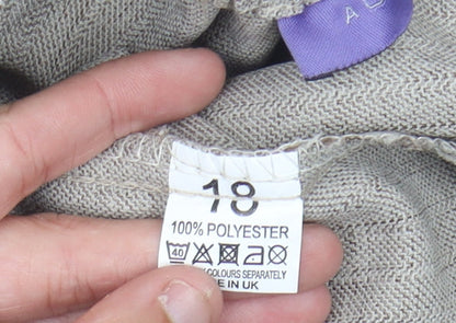 Autonomy Women Beige Straight Leg Trousers Size 18 Polyester