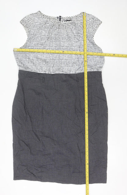 Marks and Spencer Women’s Black White Sheath Dress UK 20 Workwear