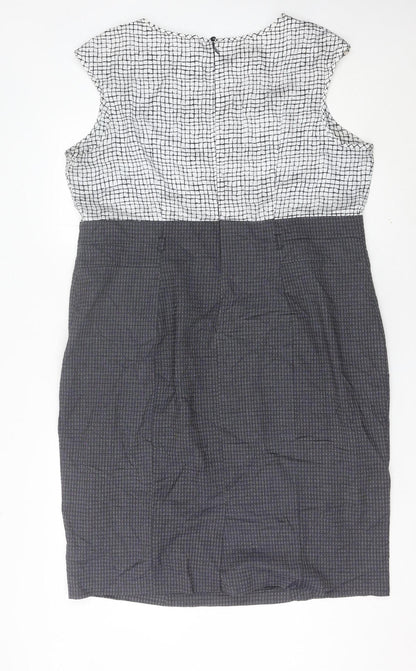 Marks and Spencer Women’s Black White Sheath Dress UK 20 Workwear
