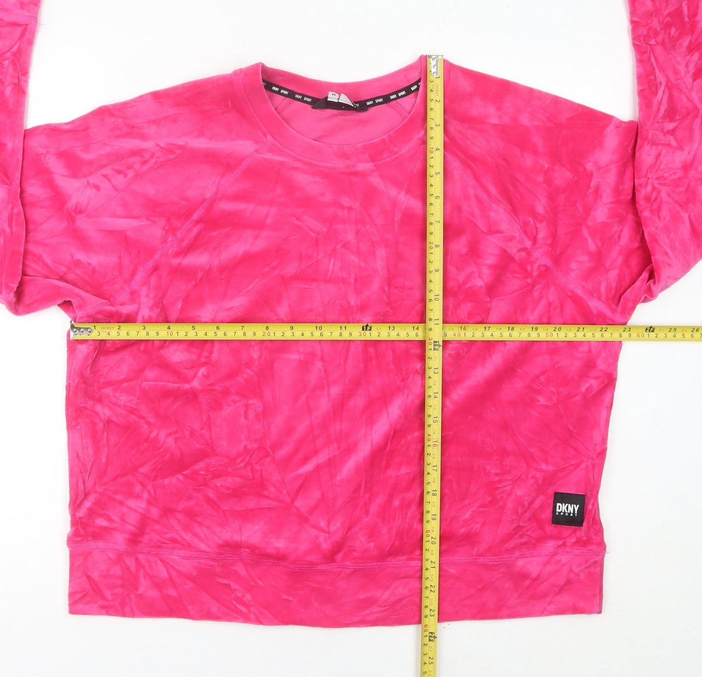 DKNY Women’s Pink Pullover Sweatshirt M Logo Long Sleeve Sportswear